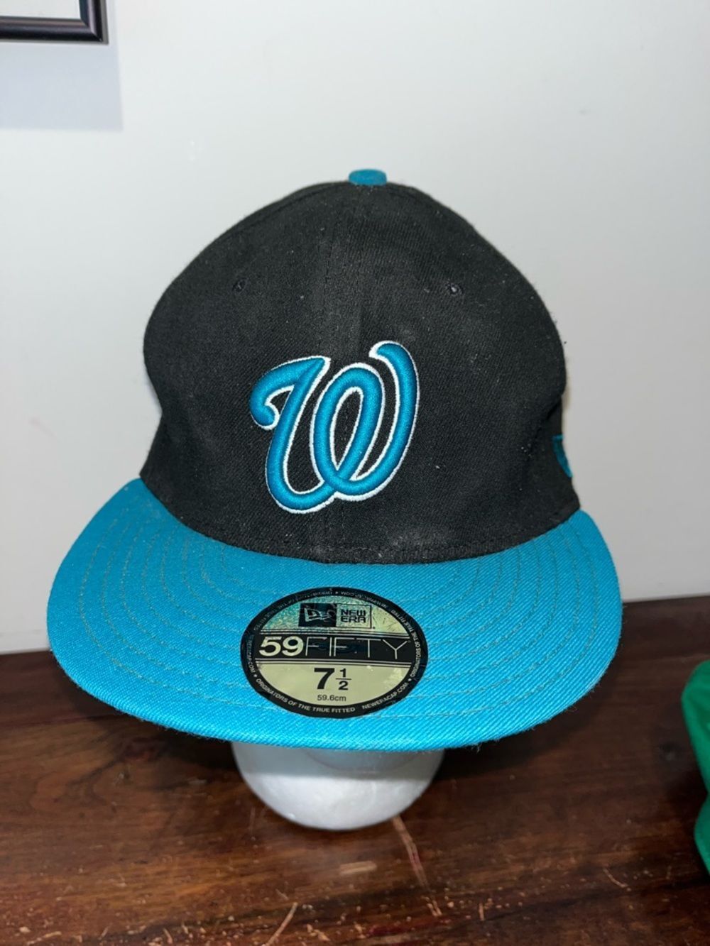 Washington Nationals LowProfile Baseball Cap Carolina Panthers Colors 7 1/2 used